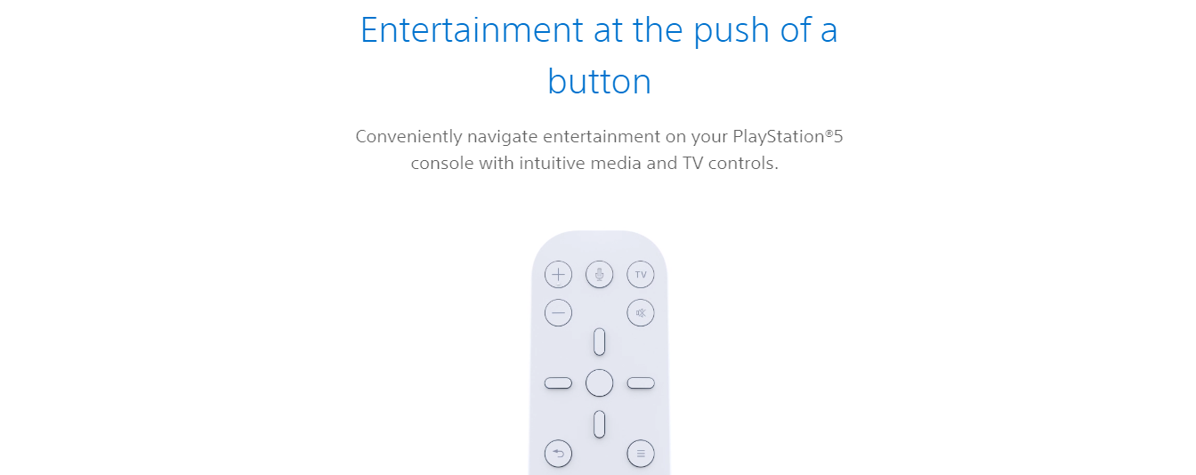 PlayStation 5 Media Remote features